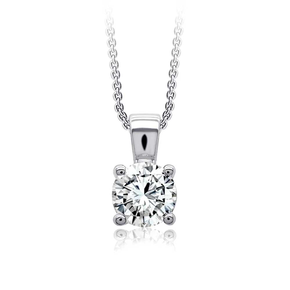 The Solitaire Pendant — 1.00 ct · White gold