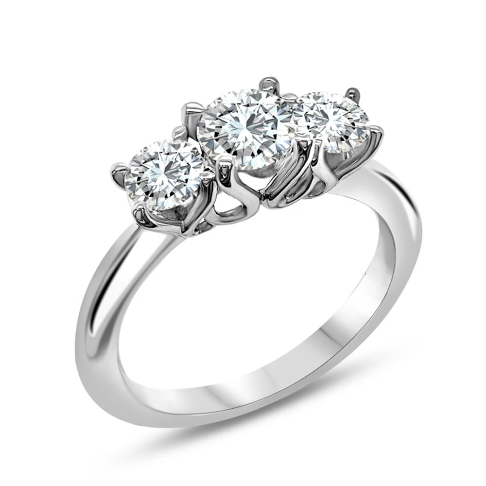 The Three-Stone Ring — 2.18 ct · White gold